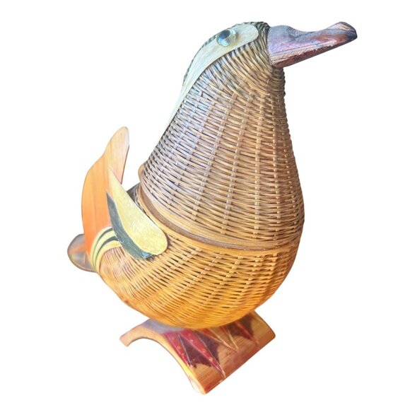 Shanghai Handicrafts Duck Basket Rattan Bamboo Storage Vintage Collectible Gift - Picture 3 of 14